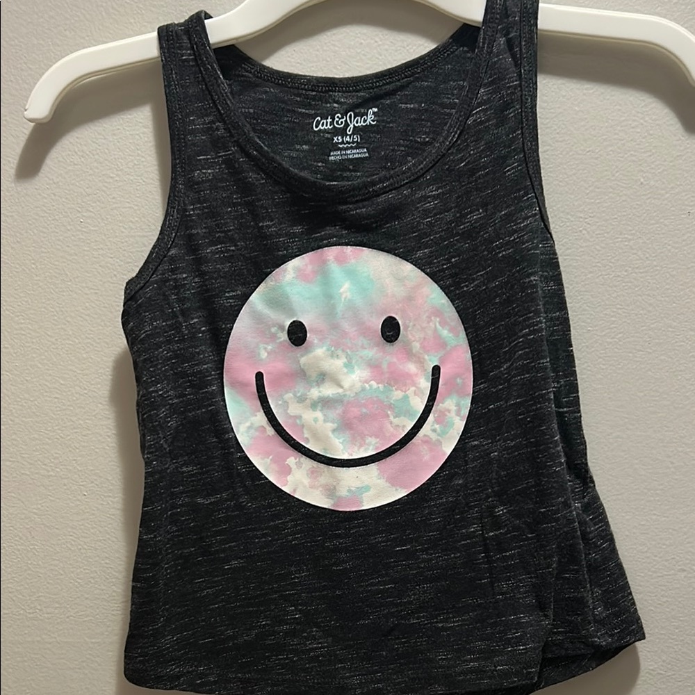 Cat & Jack Pink Tank Top with Smiley Face